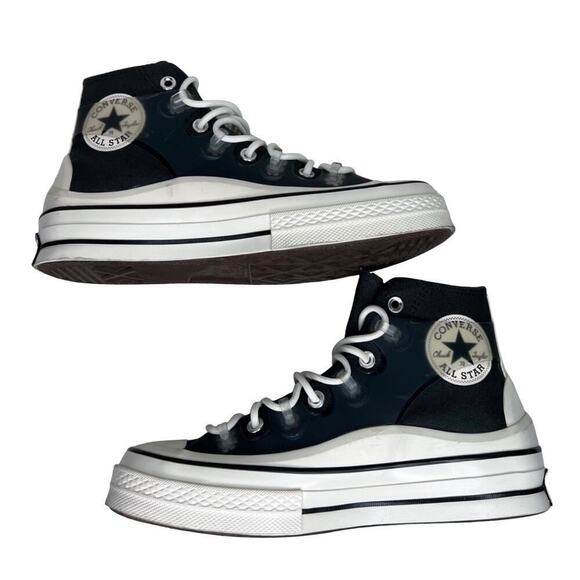 Converse 70 Utility Translucent Overlay High-Top Gray Sneakers Size 8.5 - Picture 4 of 7